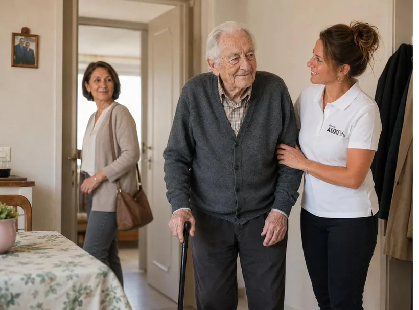 Réseau AUXI'life — une conseillère échange avec une bénéficiaire à domicile