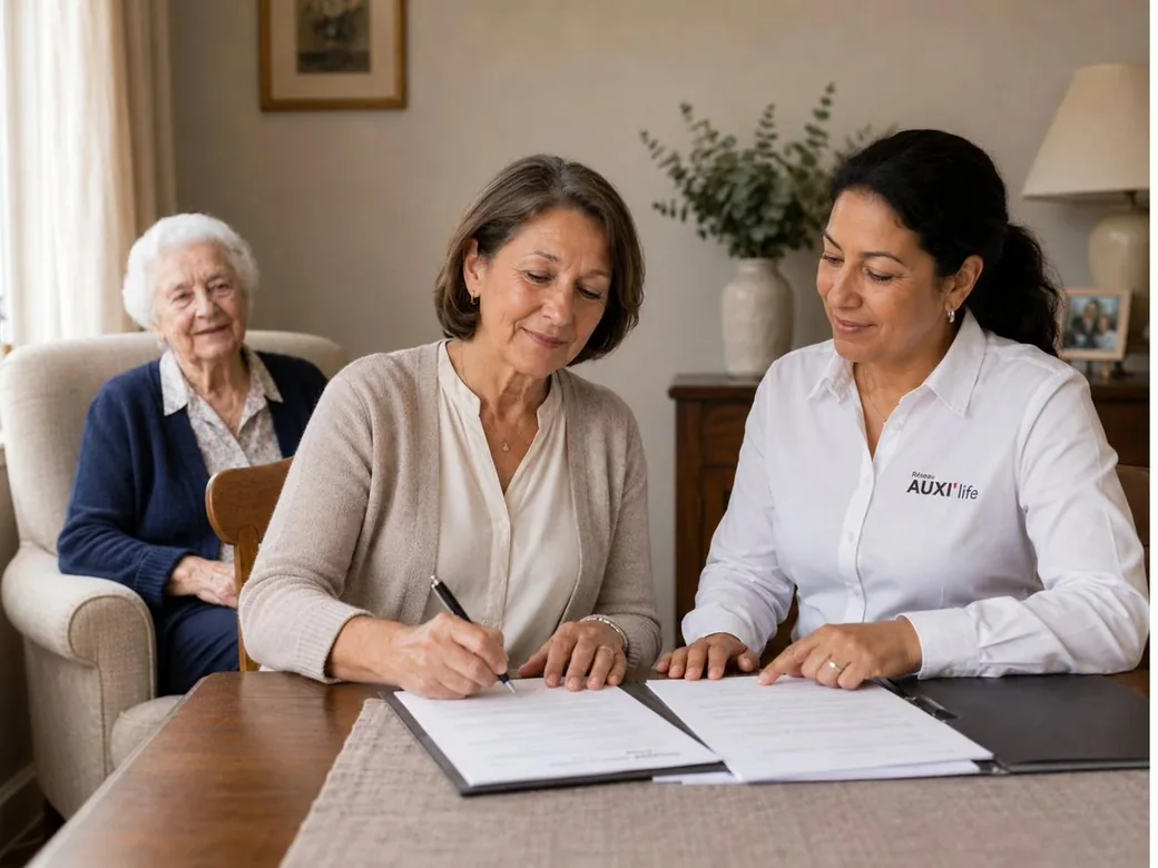 Livret d'accueil AUXI'life remis à chaque personne accompagnée par une aide à domicile certifiée