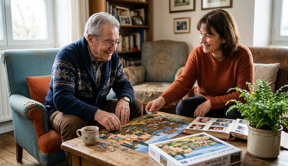 Stimulation cognitive personne âgée : accompagnement à domicile par une auxiliaire de vie AUXI’life